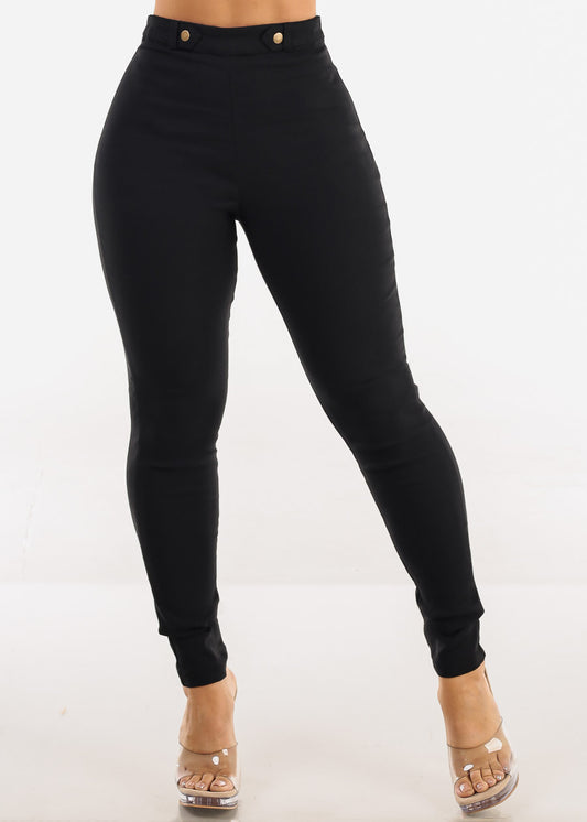 Super High Waist Black Stretchy Skinny Pants