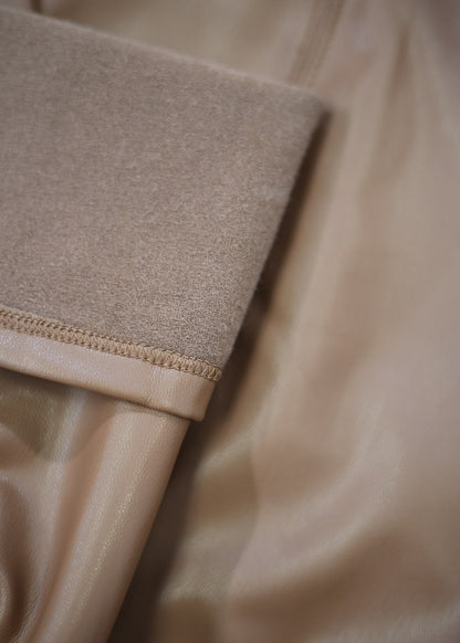 High Waist Vegan Leather Skinny Pants Brown