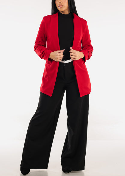 Super High Waist Stretch Wide Leg Dress Pants Black