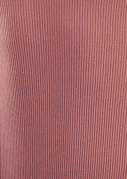 Ribbed Turtleneck Long Sleeve Sweater Bodysuit Dark Mauve