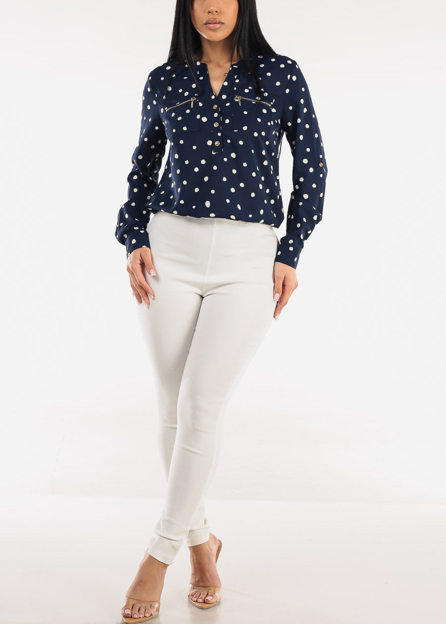 Super High Waist Stretchy Skinny Pants Off White