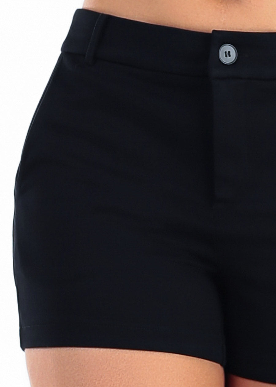 Butt Lift High Waist Stretch Dressy Shorts Black
