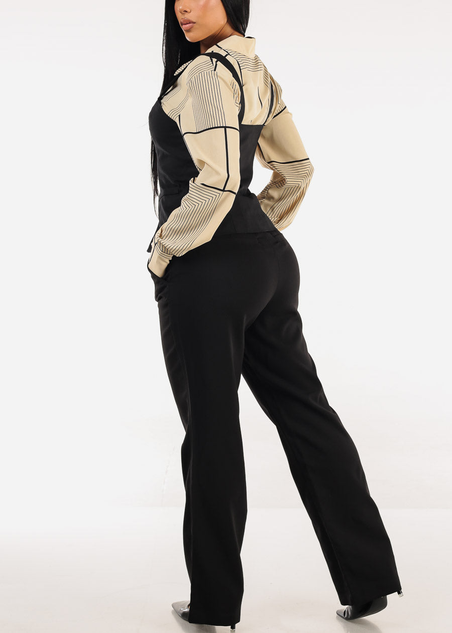 Butt Lift Super High Waisted Bootcut Dress Pants Black