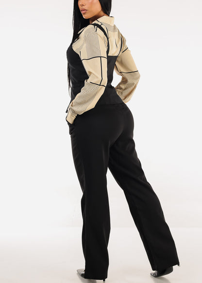 Butt Lift Super High Waisted Bootcut Dress Pants Black