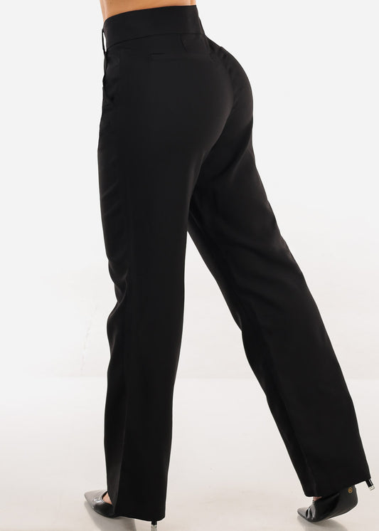 Butt Lift Super High Waisted Bootcut Dress Pants Black