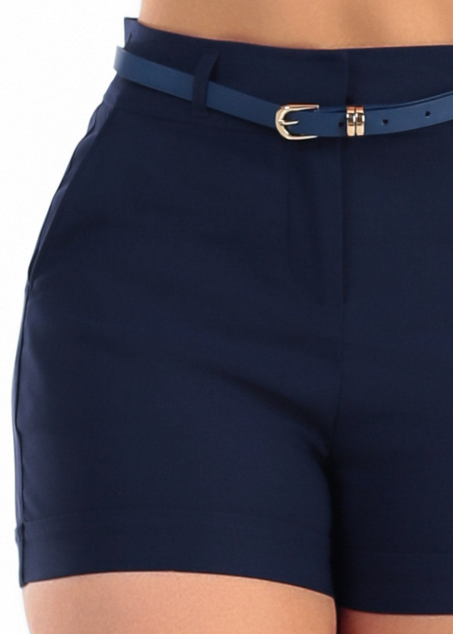Butt Lift High Waist Stretch Shorts Navy