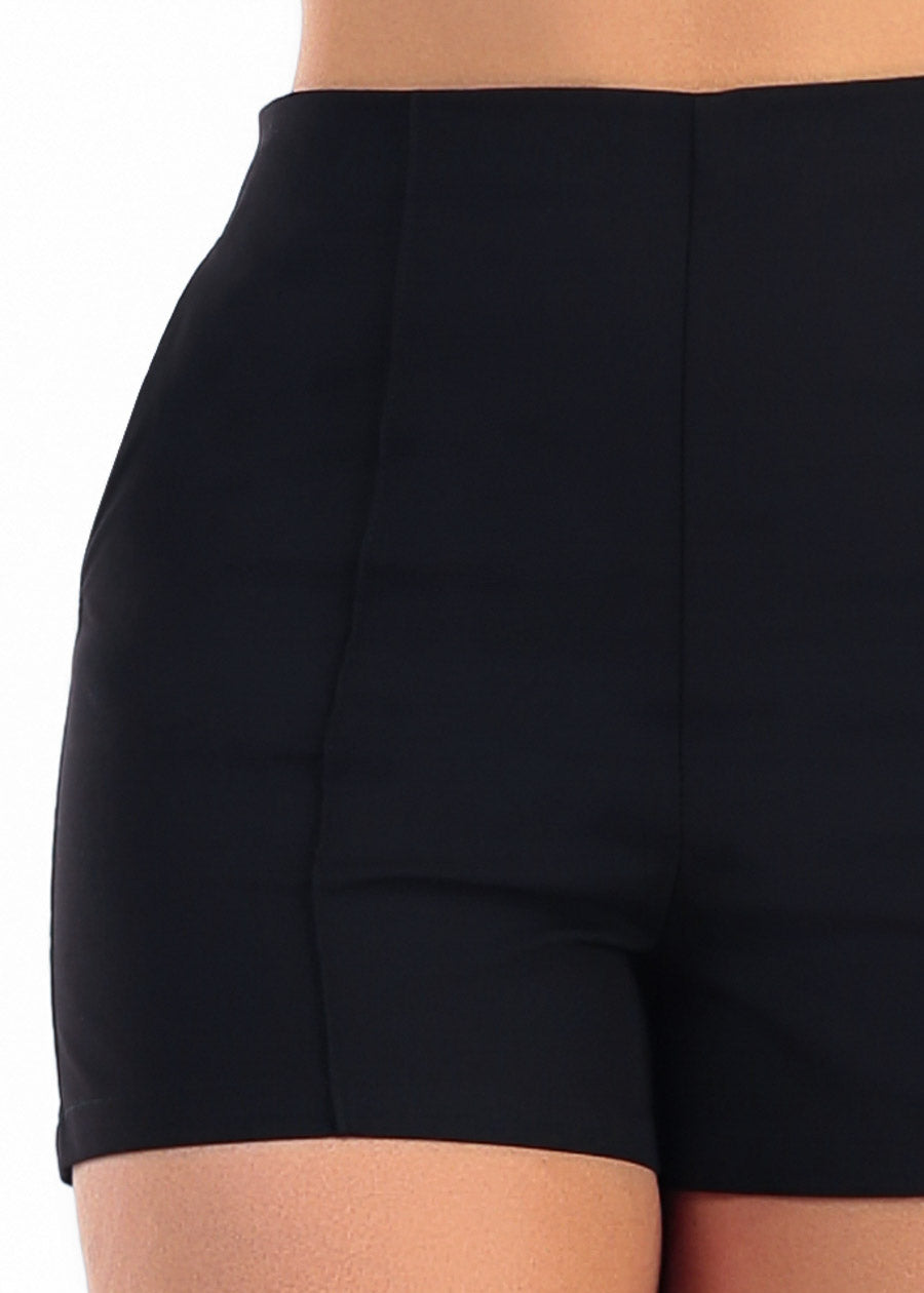 Super High Waist Stretch Dressy Shorts Black