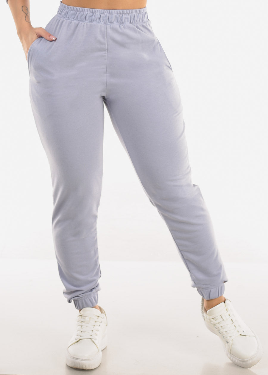 Cropped Zip Up Hoodie & Jogger Pants Lilac (2 PCE SET)