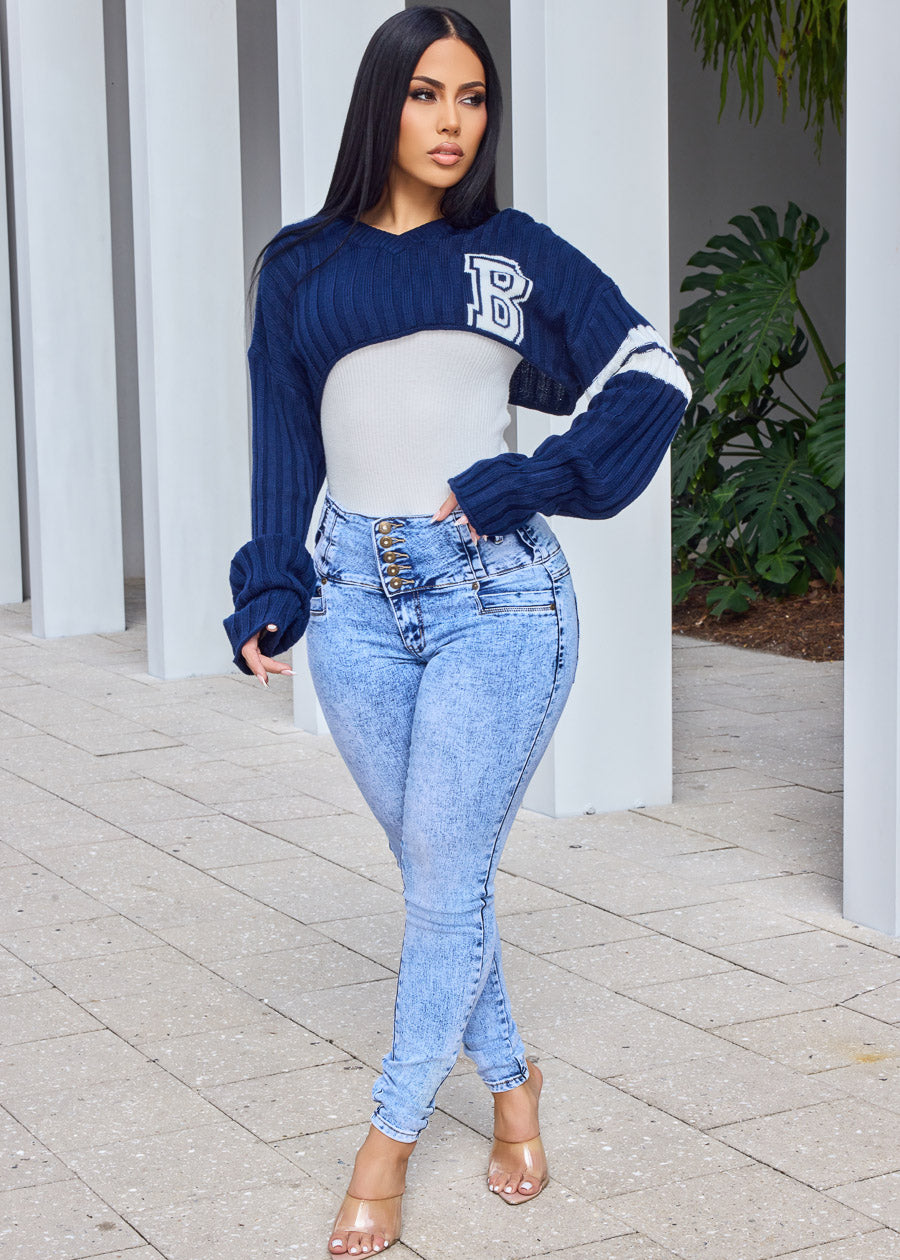 MX JEANS Butt Lift High Waist Acid Wash Skinny Jeans