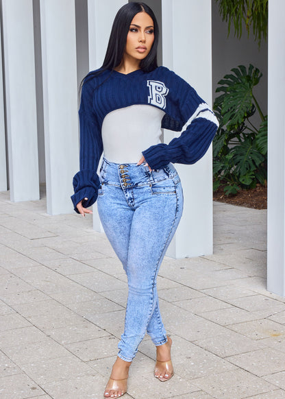 MX JEANS Butt Lift High Waist Acid Wash Skinny Jeans