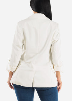 Long Sleeve Relax Fit Blazer Ivory