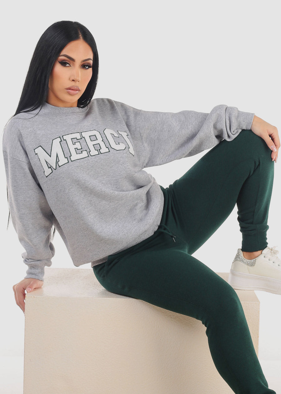 Relaxed Fit Fleece Sweatshirt Heather Grey 