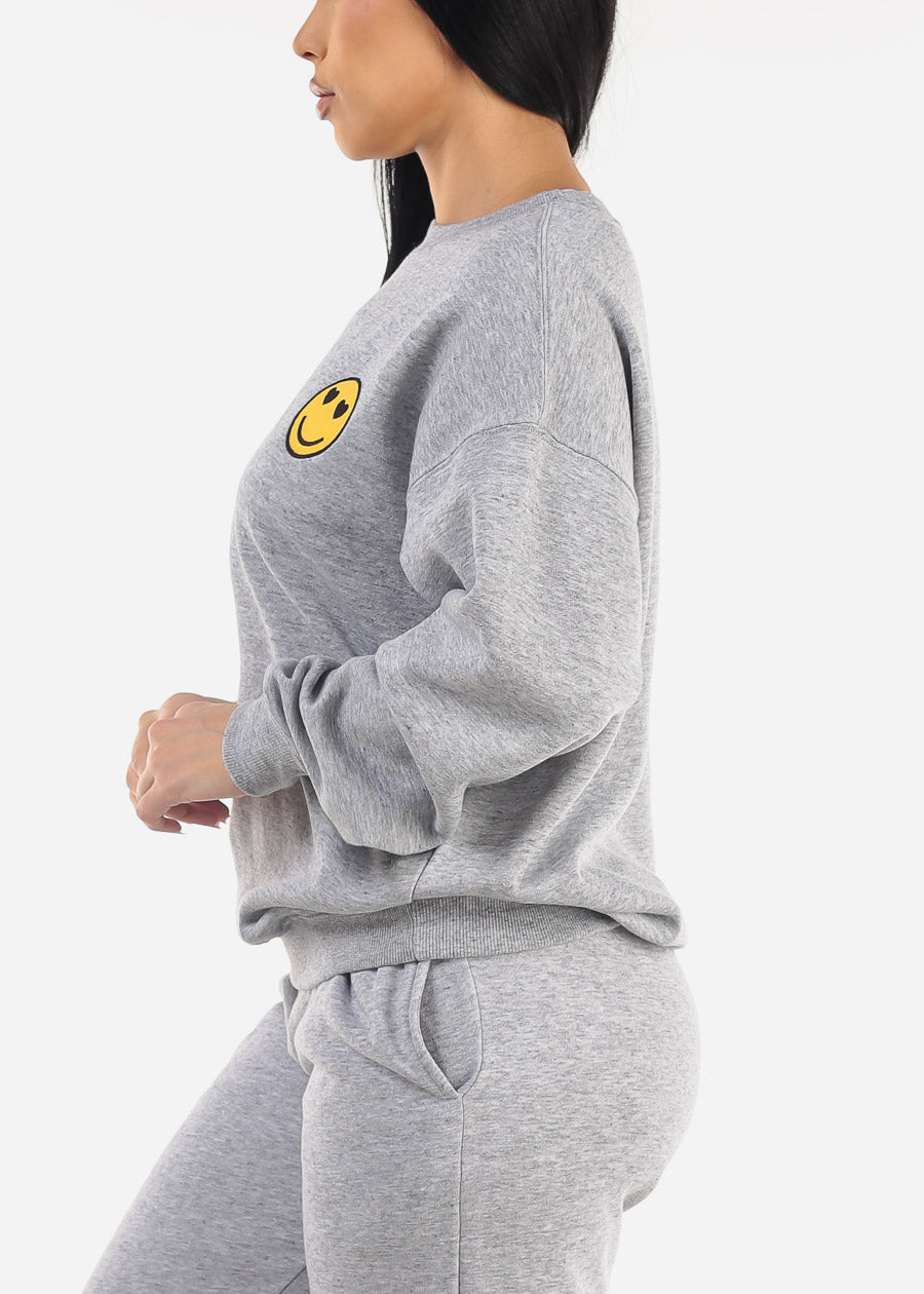 Relax Fit Fleece Oversized Sweatshirt Heather Grey