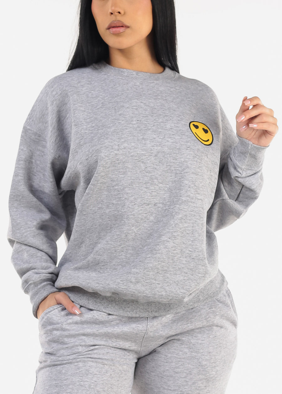 Relax Fit Fleece Oversized Sweatshirt Heather Grey