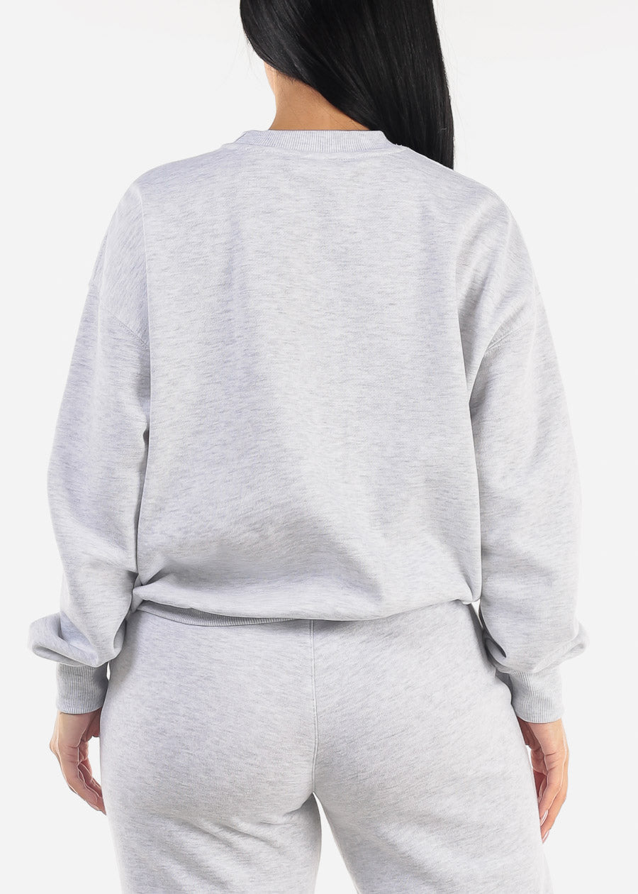 Relaxed Fit Fleece Sweatshirt Grey "Bonita"