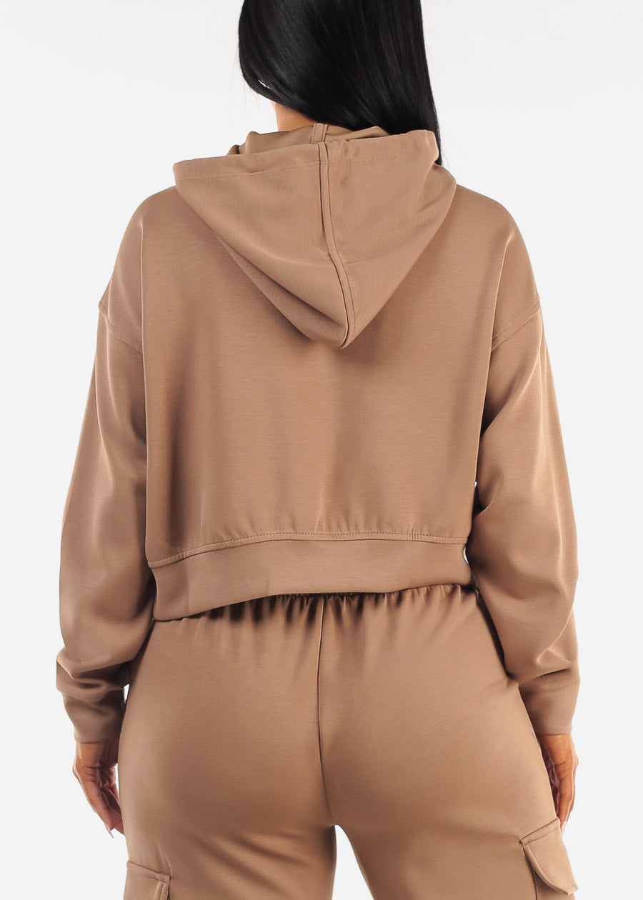 Long Sleeve Pullover Hoody Light Brown