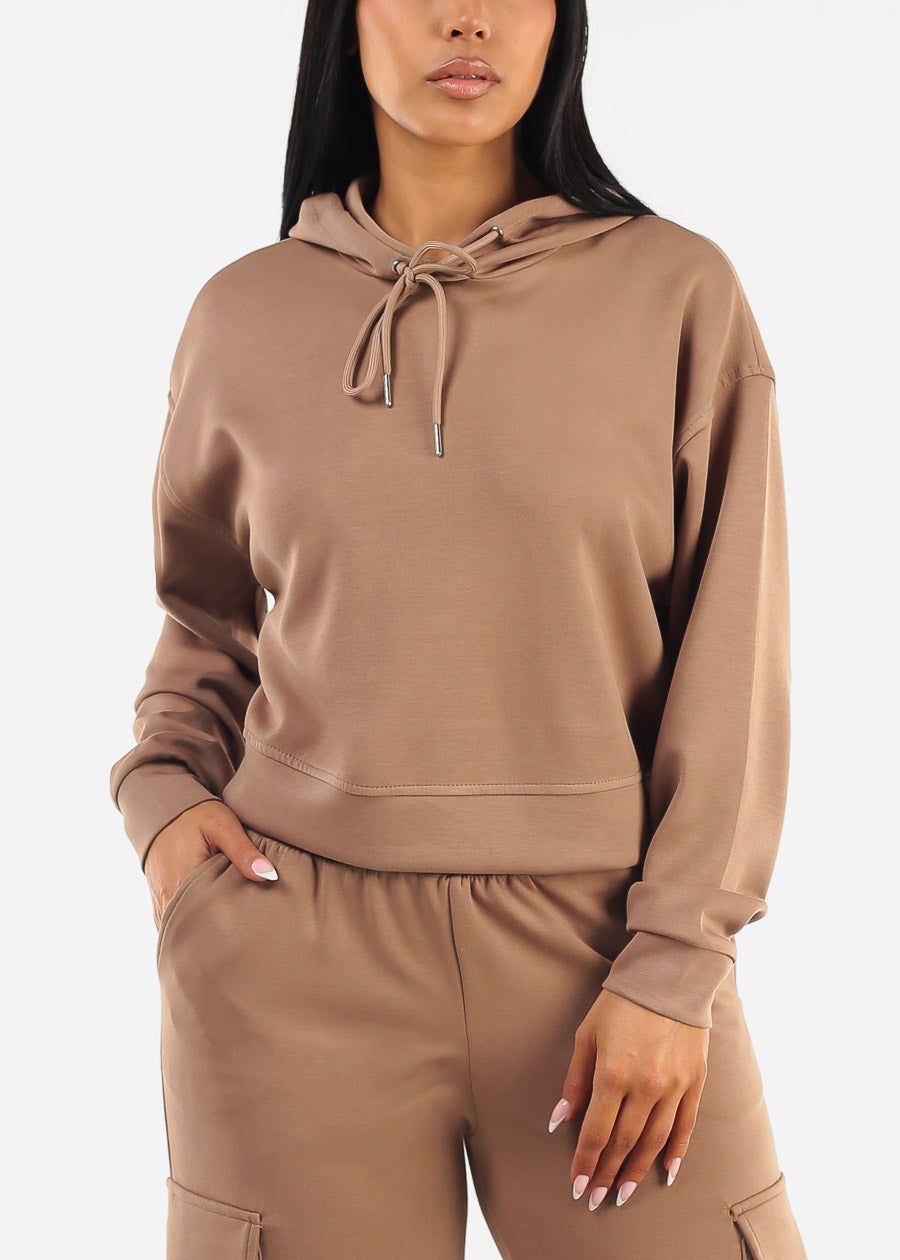 Long Sleeve Pullover Hoody Light Brown