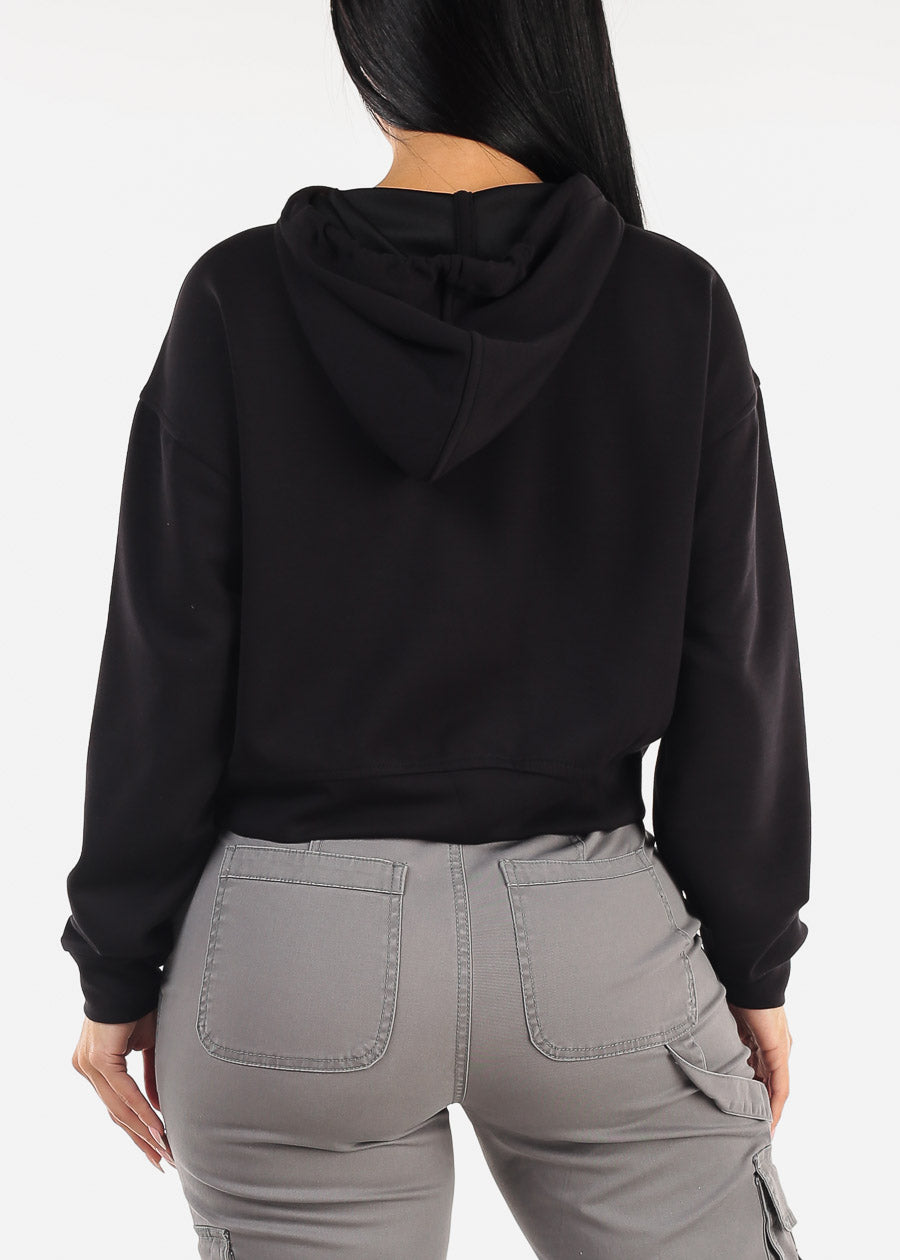 Long Sleeve Black Pullover Hoody