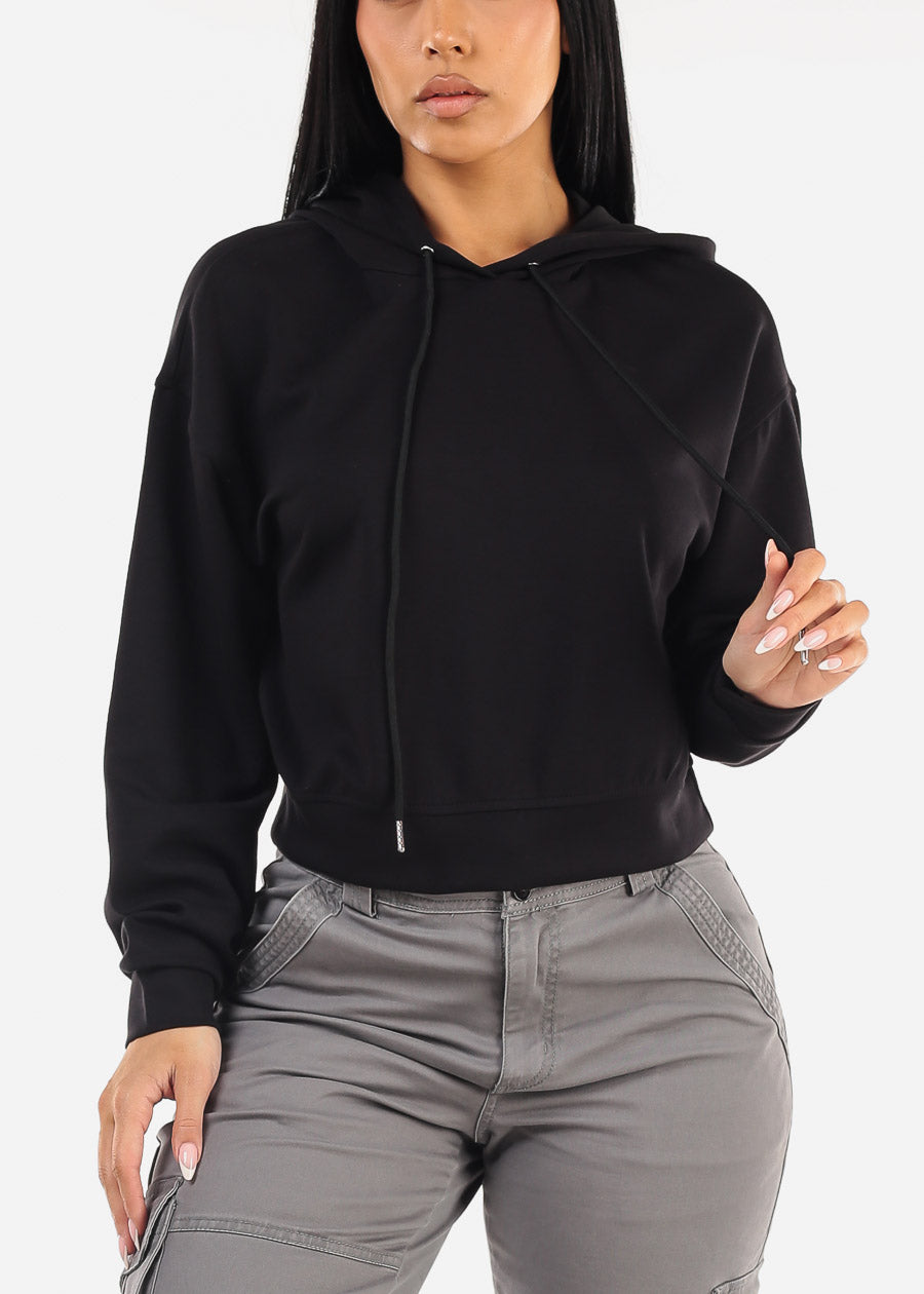 Long Sleeve Black Pullover Hoody