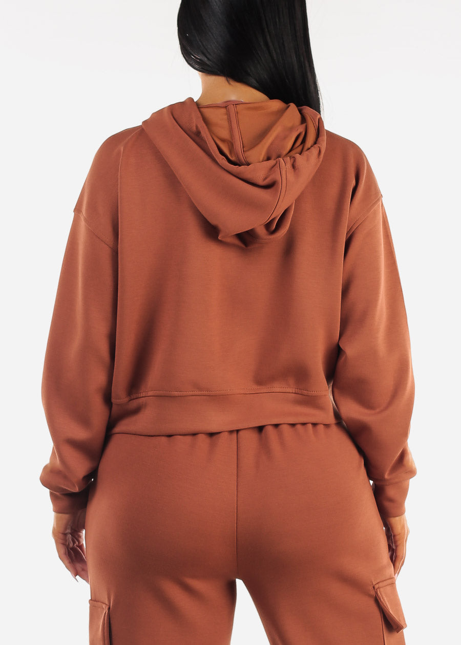 Long Sleeve Pullover Hoody Brown