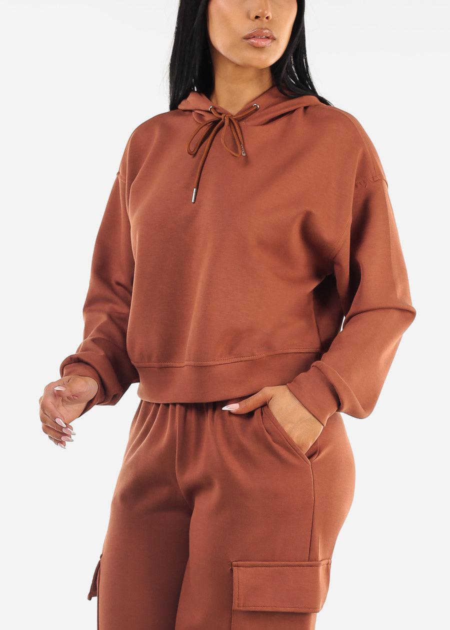 Long Sleeve Pullover Hoody Brown