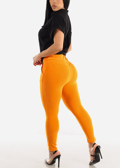 Butt Lift High Waisted Skinny Pants Orange