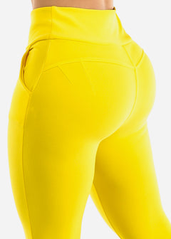 Butt Lift High Waisted Skinny Pants Yellow