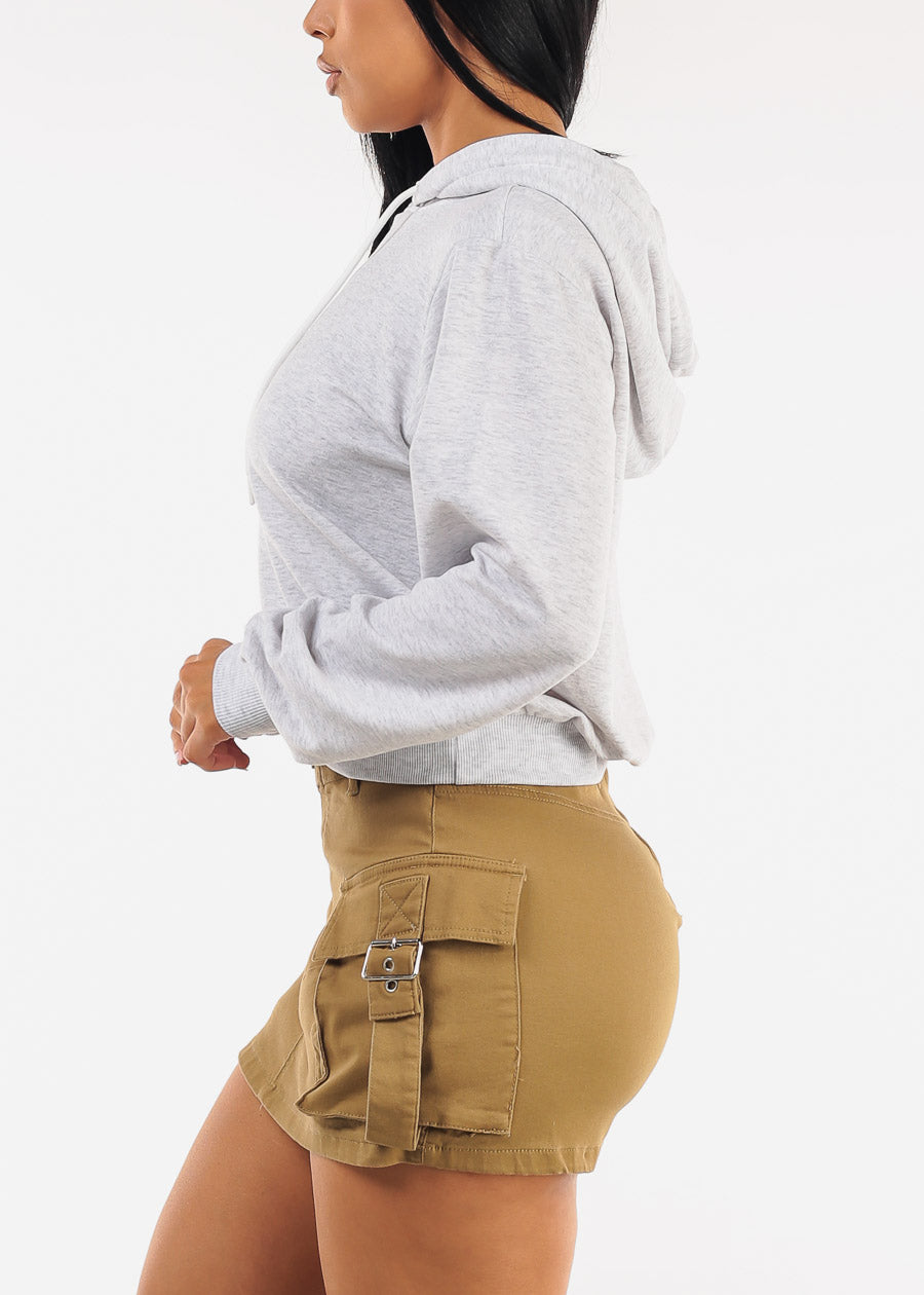 Long Sleeve Fleece Graphic Hoodie Heather Grey "Very Cherry"