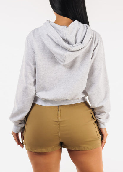 Long Sleeve Fleece Graphic Hoodie Heather Grey "Very Cherry"