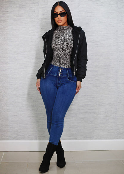 Reversible Sherpa Zip Up Jacket Black w Hoodie