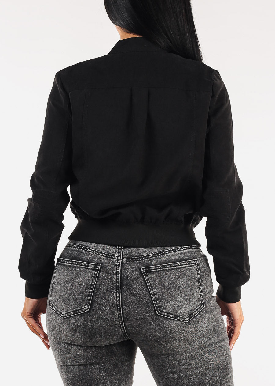 Long Sleeve Zip Up Jacket Black