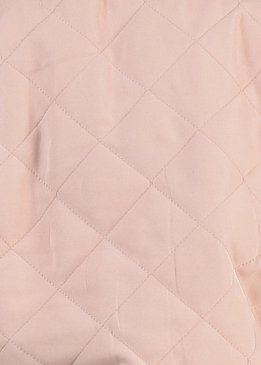 Long Sleeve Zip Up Quilted Jacket Dusty Pink