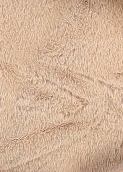 Reversible Faux Fur Zip Up Jacket Beige w Hoodie