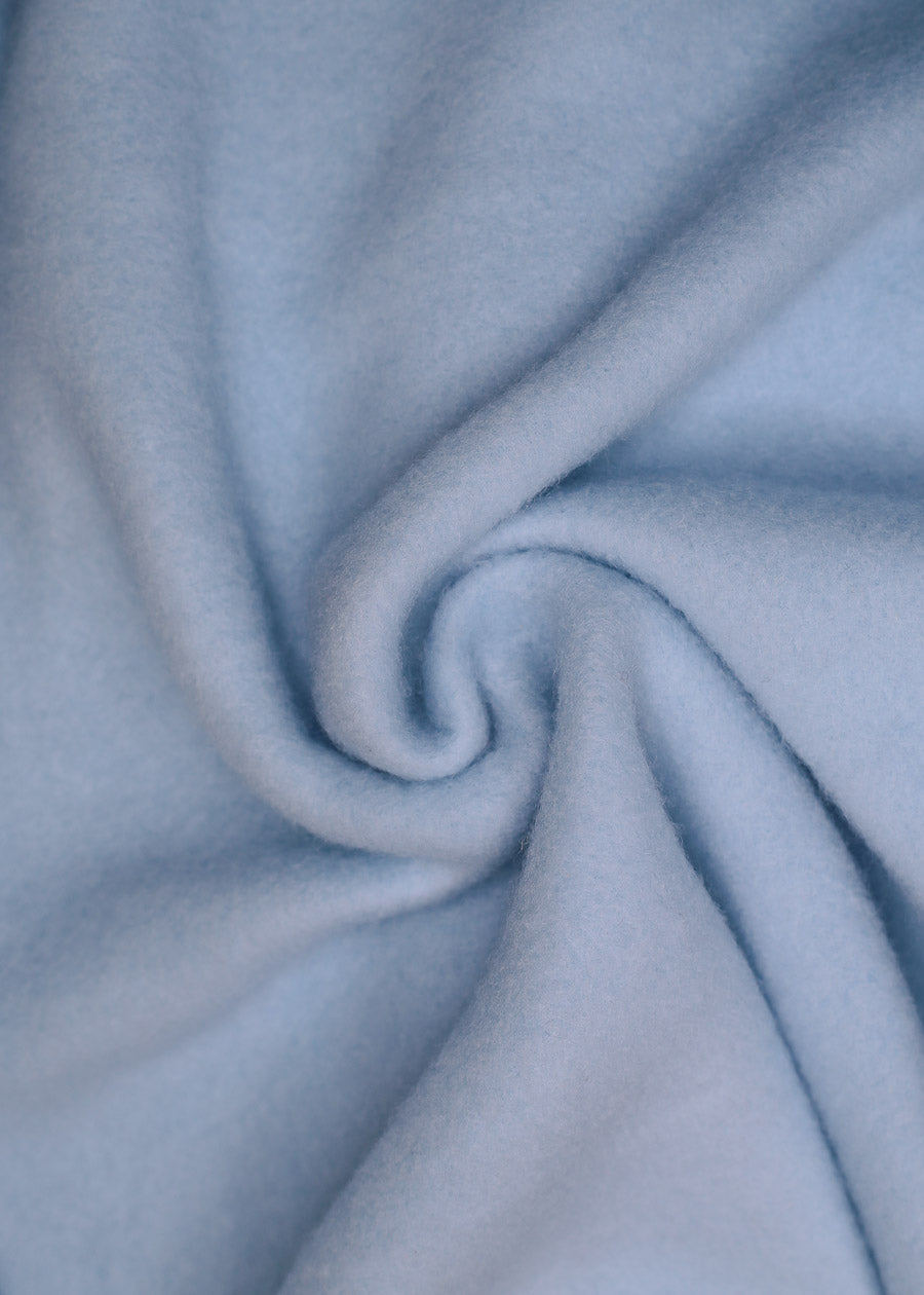 Drawstring Waist Wide Leg Fleece Sweatpants Light Blue