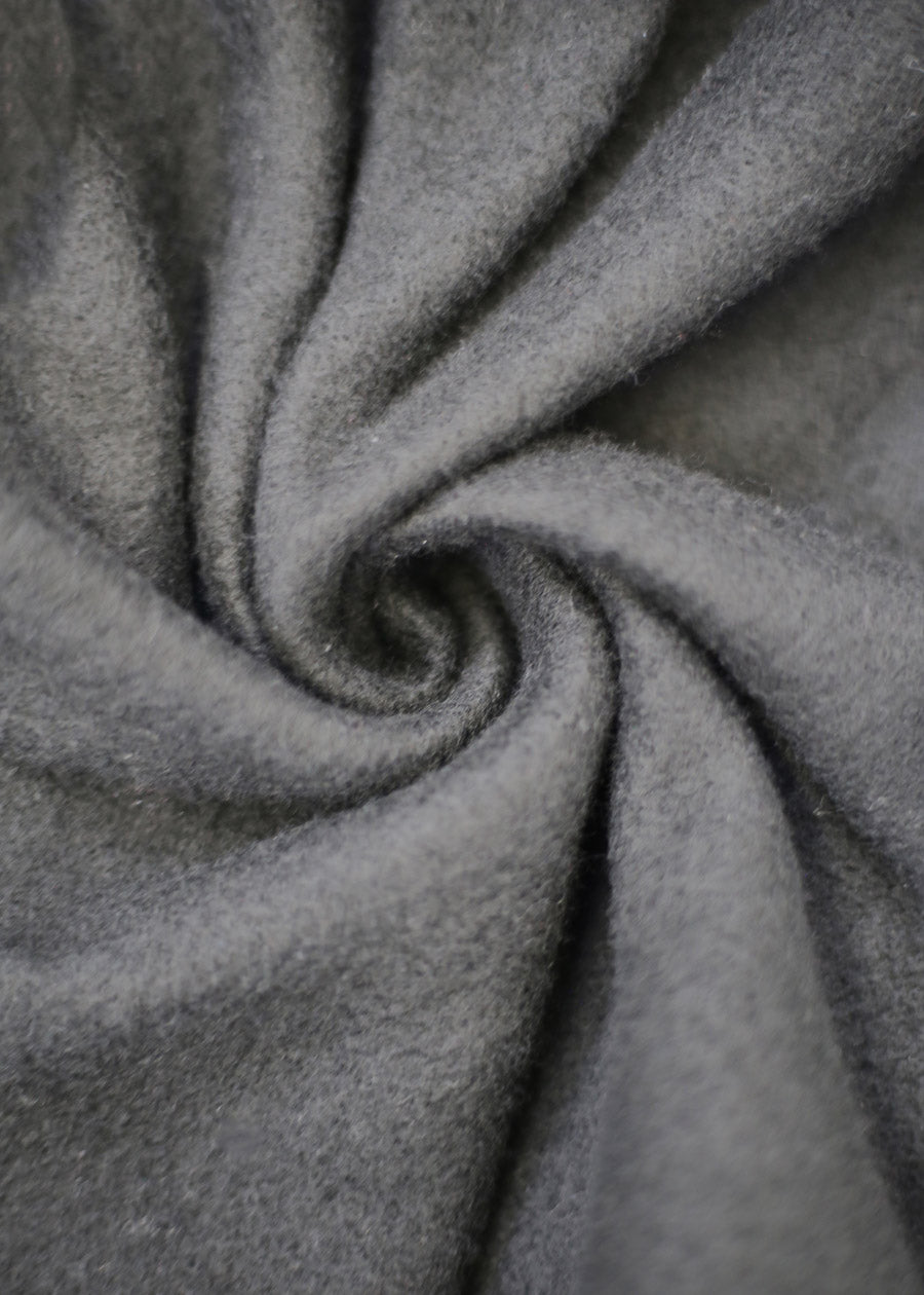 Cropped Black Fleece Zip Up Hoodie