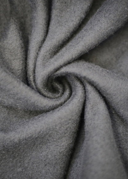 Cropped Black Fleece Zip Up Hoodie