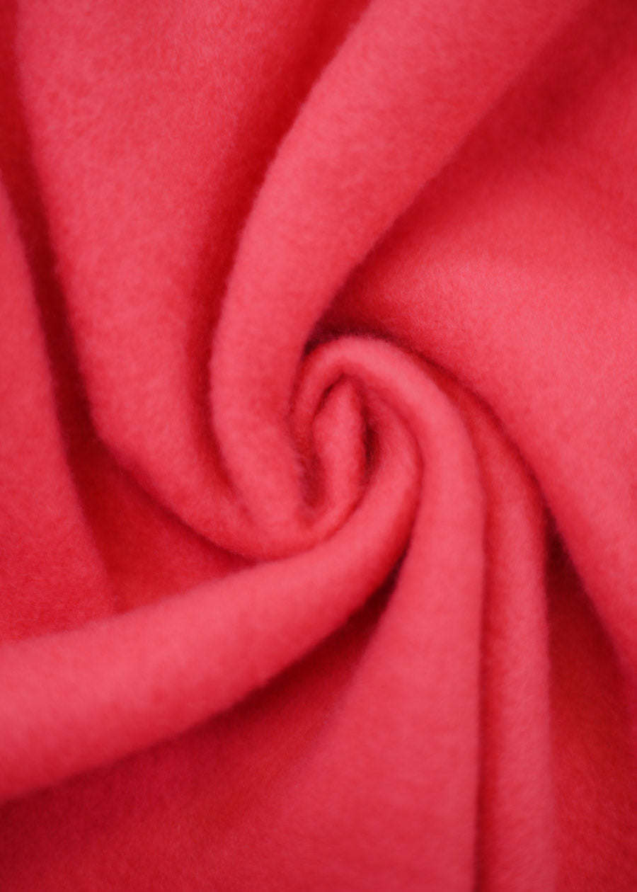 Long Sleeve Fleece Bomber Jacket Red