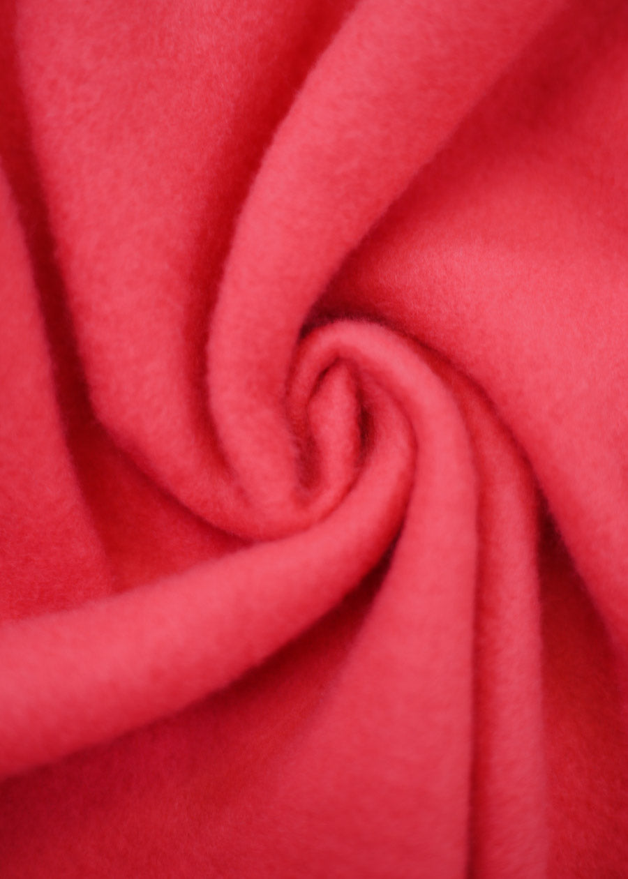 Drawstring Waist Wide Leg Fleece Sweatpants Red