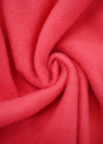 Drawstring Waist Wide Leg Fleece Sweatpants Red