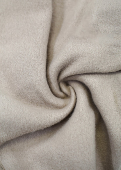 Cropped Fleece Zip Up Hoodie Heather Beige