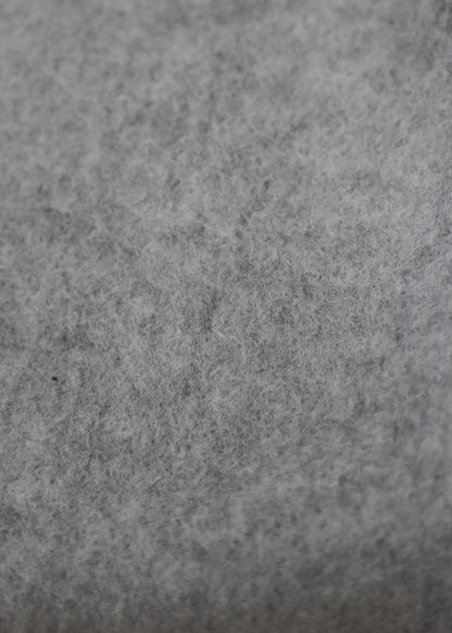 Cropped Fleece V-Neck Sweatshirt Grey w Striped Collar