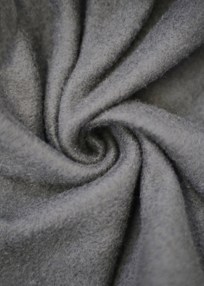 Cropped Fleece V-Neck Sweatshirt Black w Striped Collar