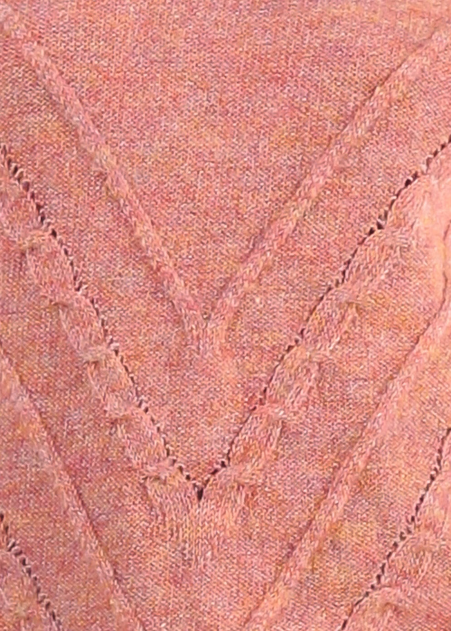 Vneck Long Sleeve Knitted Sweater Rose