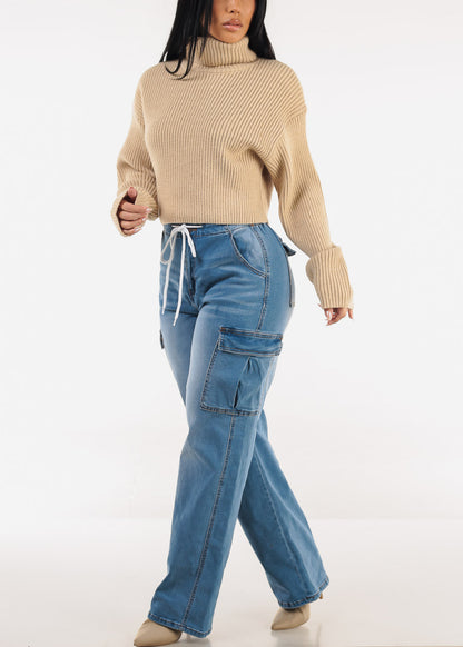 Long Sleeve Turtleneck Sweater Oatmeal