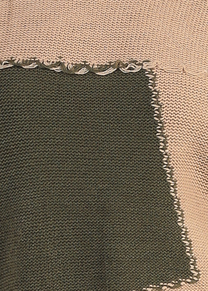 Long Sleeve Colorblock Sweater Olive & Taupe