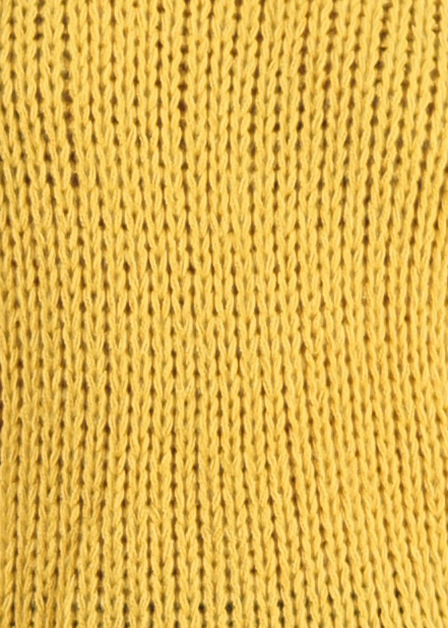 Long Sleeve Cable Knit Sweater Mustard