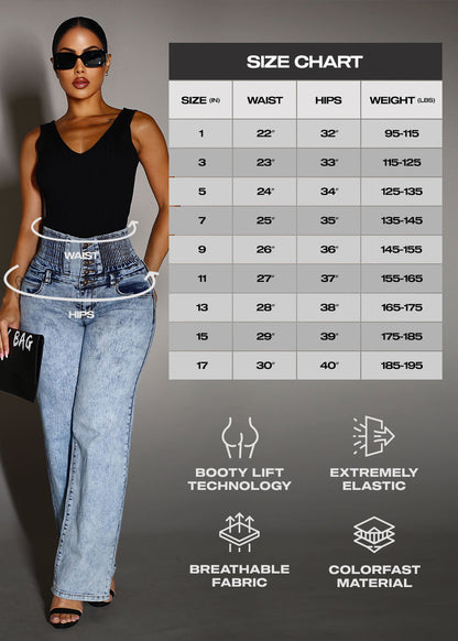 MX JEANS Butt Lift 5 Button Spandex Waist Jogger Jeans Dark Wash