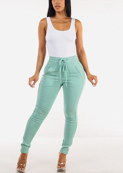 Sleeveless Scoop Neck Ribbed Tank Top White