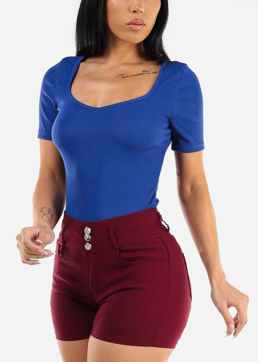 Vneck Short Sleeve Top Royal Blue