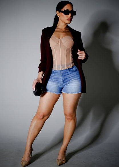 Sweetheart Neckline Corset Top Nude